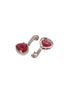 Silver Toned Red AD studdeed Elegant Pendant Earrings Locket Jewellery Set