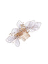 White Gold Toned Enamelled Pearl Beaded Bridal Comb Pin