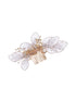 White Gold Toned Enamelled Pearl Beaded Bridal Comb Pin