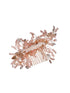 Pink Gold Toned Pearl Beaded & Embellished Bridal Comb Pin