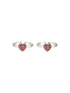 925 Sterling Silver Red Heart Shaped Minimal Adjustable Pair Of Toe Ring