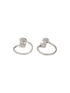 925 Sterling Silver Zircon Studded Rhodium Plated Oval Contemporary Pair of Toe Ring
