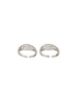 925 Sterling Silver Rhodium Plated Zircon Studded Symetric Contemporary Adjustable Pair of Toe Ring