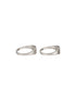 925 Sterling Silver Rhodium Plated Zircon Studded Symetric Contemporary Adjustable Pair of Toe Ring