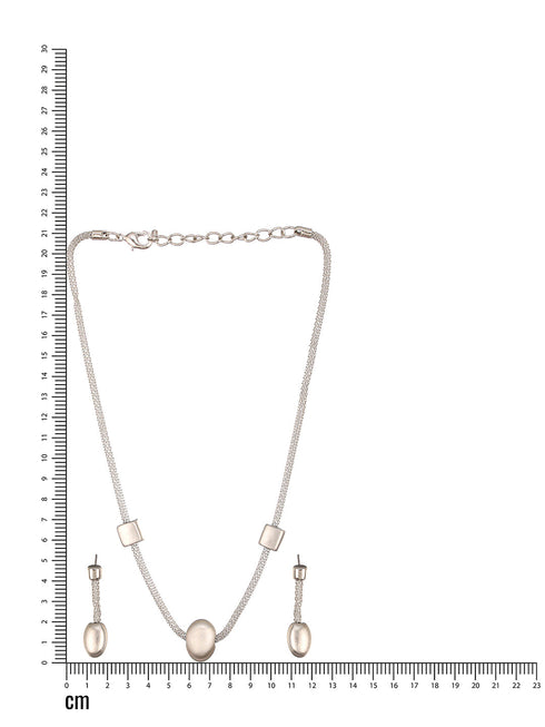 Anti-tarnish Silver Toned Trendy Chain Jewelry Set