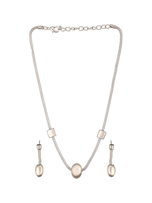 Anti-tarnish Silver Toned Trendy Chain Jewelry Set