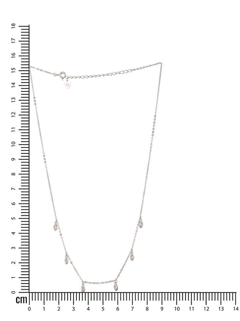 925 Sterling Silver CZ Studded Unique Solitaire Charms Necklace & Chain