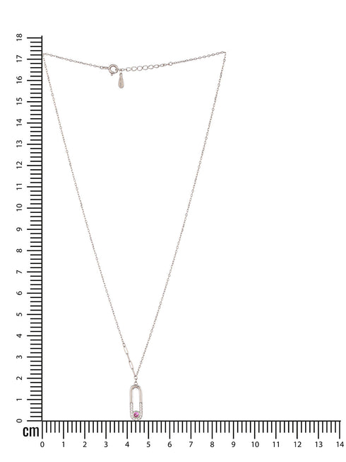 925 Sterling Silver CZ Studded Dainty Rectangular Link Locket Necklace & Chain