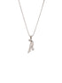 925 Sterling Silver CZ Studded Bird Shaped Charms Pendant Necklace & Chain