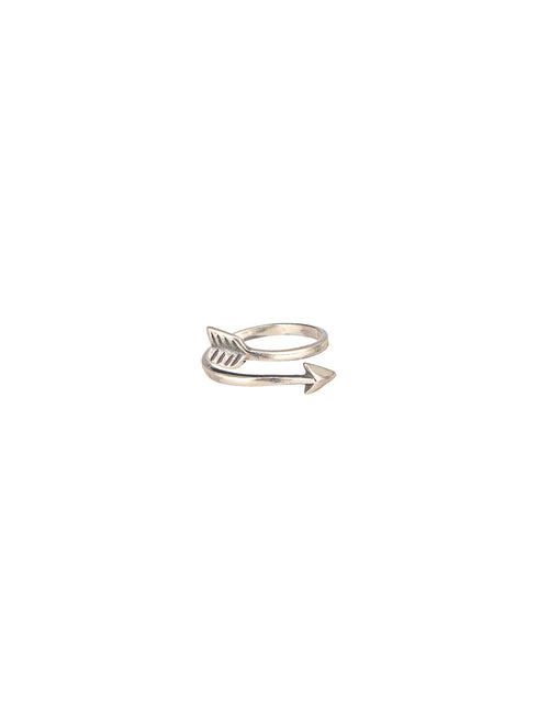 925 Sterling Silver Oxidised Dailywear Minimal Trendy Arrow Adjustable Finger Ring