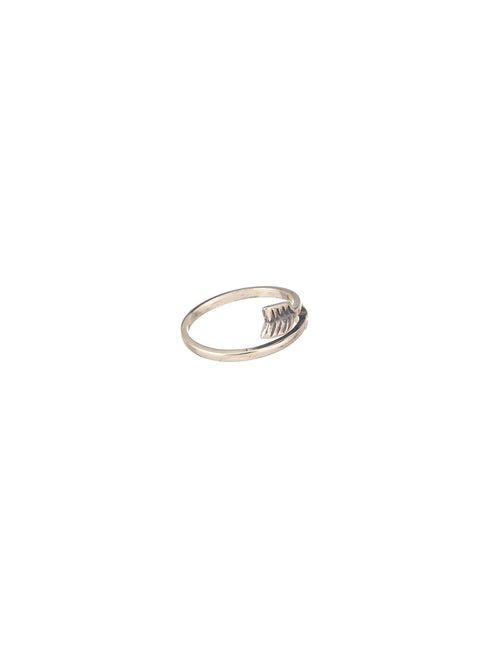 925 Sterling Silver Oxidised Dailywear Minimal Trendy Arrow Adjustable Finger Ring