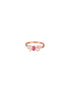 925 Sterling Silver Red Ruby Studded Rose gold Plated Cherry Bow Adjustable Finger Ring