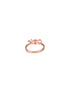 925 Sterling Silver Red Ruby Studded Rose gold Plated Cherry Bow Adjustable Finger Ring