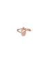 925 Sterling Silver Rose Gold Plated AD Studded Leaf Shaped Proposal Adjustable Finger Ring