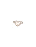 925 Silver Round Faux Pearl AD Studded Heart Shaped Proposal Finger Ring