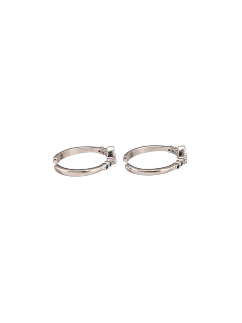 925 Sterling Silver Ruby Red Minimal Trendy Toe Ring