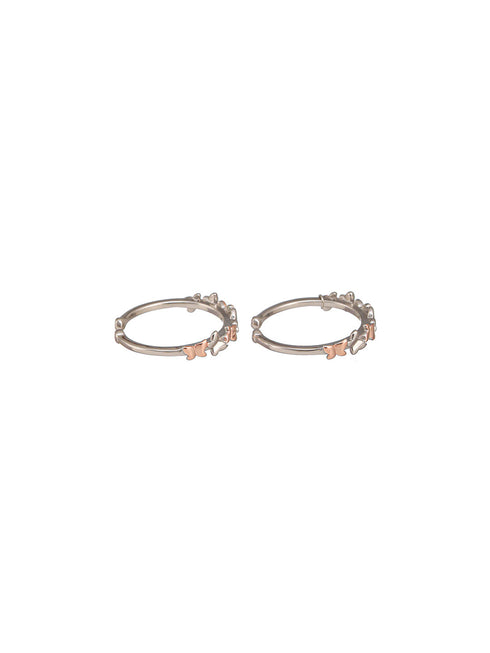 925 Sterling Silver Sparkling Stars CZ Studded Adustable Pair of Toe Rings