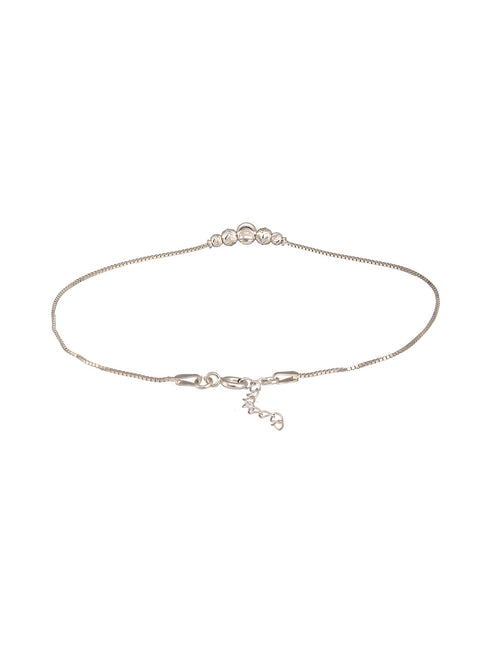 925 Sterling Silver Ball chain Minimal Dailywear Pair Of Anklet