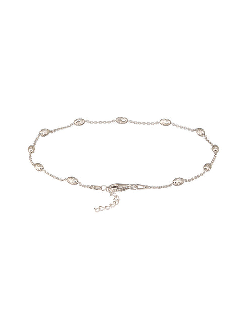 925 Sterling Silver Ball Chain Delicate Designer Minimal Anklet Pair