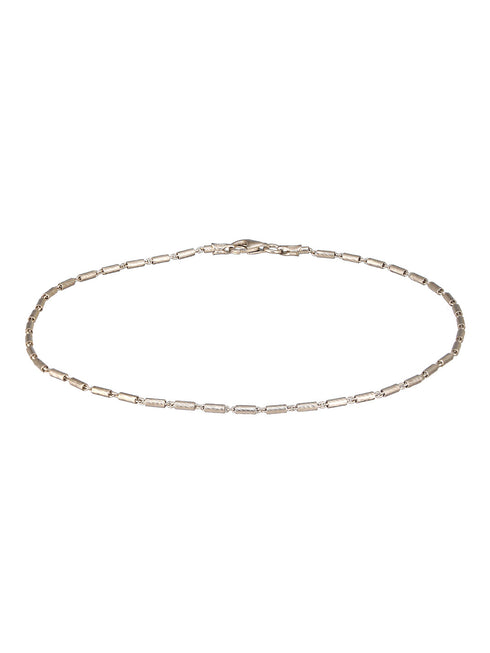 925 Sterling Silver Rhodium Plated Delicate Trendy Link Pair of Payal Anklet