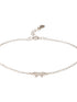 925 Sterling Silver Plated Bow Charms Link Adjustable Bracelet