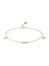 925 Sterling Silver Plated Bow Charms Link Adjustable Bracelet
