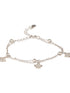 925 Sterling Silver Rhodium Plated AD Studded Sparkling Crown Link Charms Bracelet