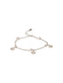 925 Sterling Silver Rhodium Plated AD Studded Sparkling Crown Link Charms Bracelet