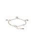 925 Sterling Silver Rhodium Plated AD Studded Sparkling Crown Link Charms Bracelet