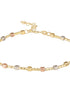925 Sterling Silver Dual Toned Geometric Chain Adjustable Bracelet