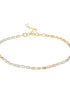 925 Sterling Silver Dual Toned Ball Chain Adjustable Bracelet