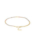925 Sterling Silver Dual Toned Ball Chain Adjustable Bracelet