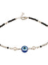 925 Sterling Silver Black Beads Beaded Delicate Minimal Charm Anklet