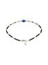 925 Sterling Silver Black Beads Beaded Delicate Minimal Charm Anklet