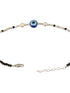 925 Sterling Silver Black Beads Beaded Delicate Minimal Charm Anklet