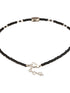 925 Sterling Silver Black Beads Leaf Charms Payal Anklet