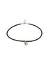 925 Sterling SilverRhodium Silver Seashell Black Thread Minimal Anklet