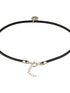 925 Sterling SilverRhodium Silver Seashell Black Thread Minimal Anklet