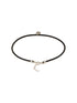 925 Sterling SilverRhodium Silver Seashell Black Thread Minimal Anklet