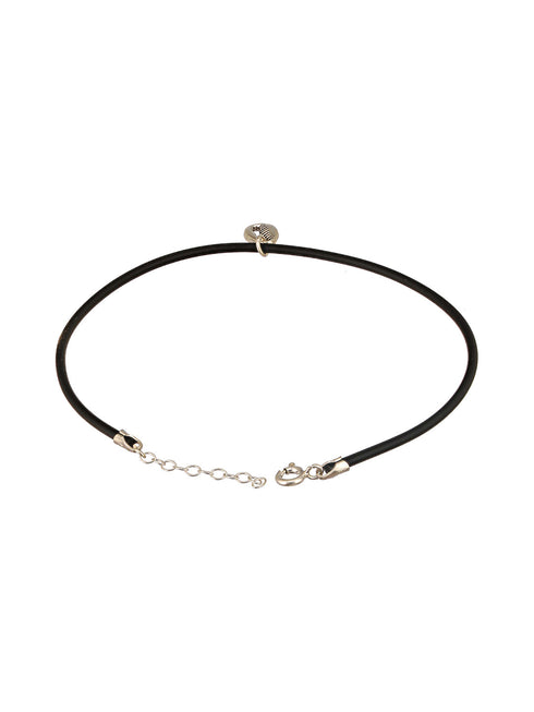 925 Sterling SilverRhodium Silver Seashell Black Thread Minimal Anklet
