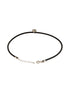 925 Sterling SilverRhodium Silver Seashell Black Thread Minimal Anklet