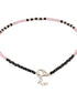 925 Sterling Silver Black & White Beads Designer Minimal Anklet