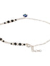 925 Sterling Silver Black Beads Trendy Minimal Evil Eye Charm Anklet