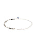 925 Sterling Silver Black Beads Trendy Minimal Evil Eye Charm Anklet