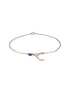 925 Sterling Silver Minimal Evil Eye Charms Anklet
