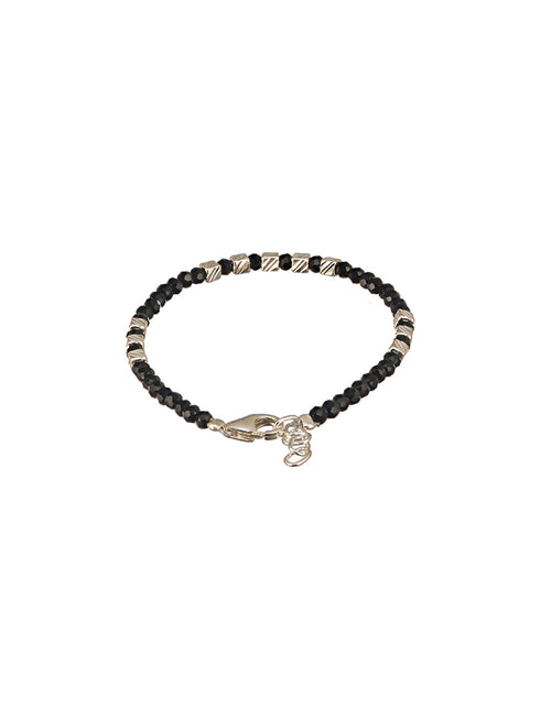 925 Unisex Charms Baby Nazariya Bracelets With Black & Silver Beads Adjustable Bracelet