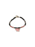 925 Sterling Silver Black Beads Hello Kitty Charms Adjustable Bracelet
