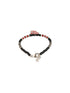 925 Sterling Silver Black Beads Hello Kitty Charms Adjustable Bracelet