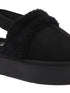 Women's Platform Mule Slipper with Plush Faux Fur