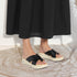 Women's Toe-Ring Crisscross Wedge Sandals